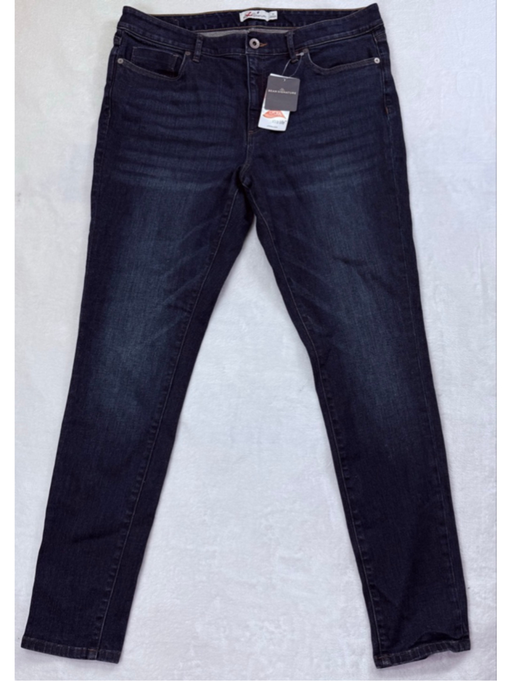 Women's LL Bean Signature Blue Skinny Jeans Size 14 - Picture 2 of 14
